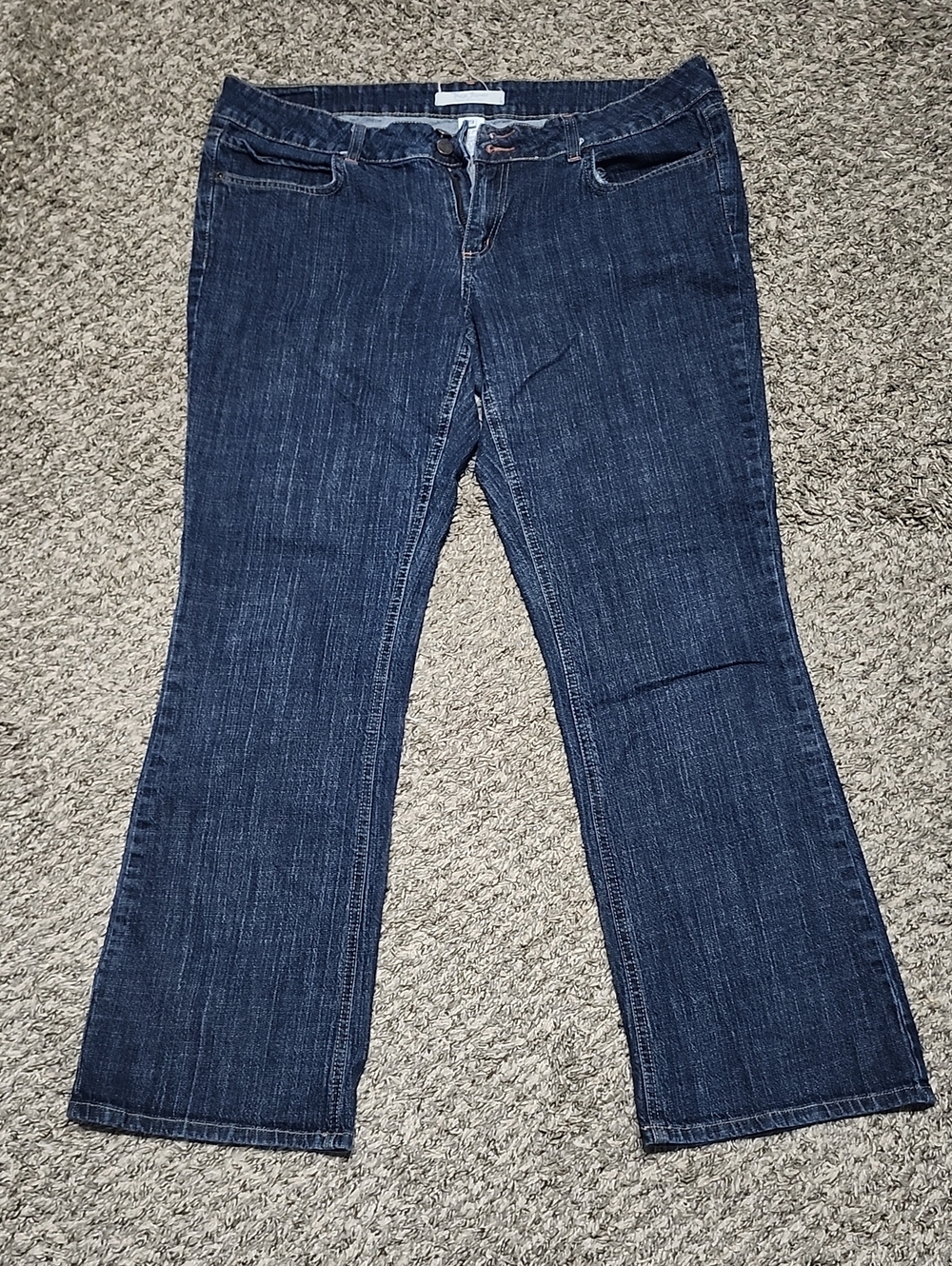 Women's Dark Blue Flare Jeans - Classic Wide Leg